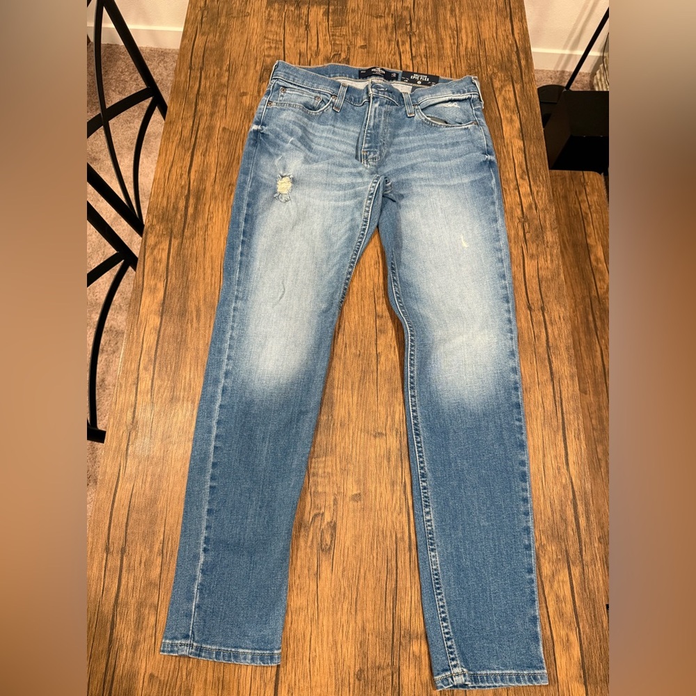 Hollister Men's Slim Jeans in Light Blue